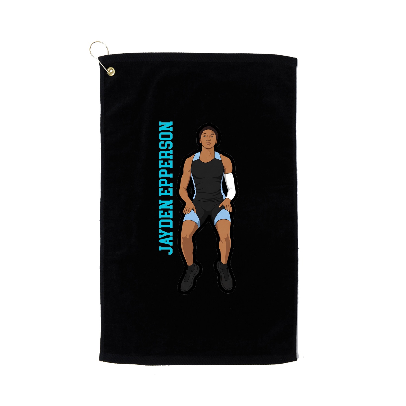 Golf Towel — Name Vertical in Black