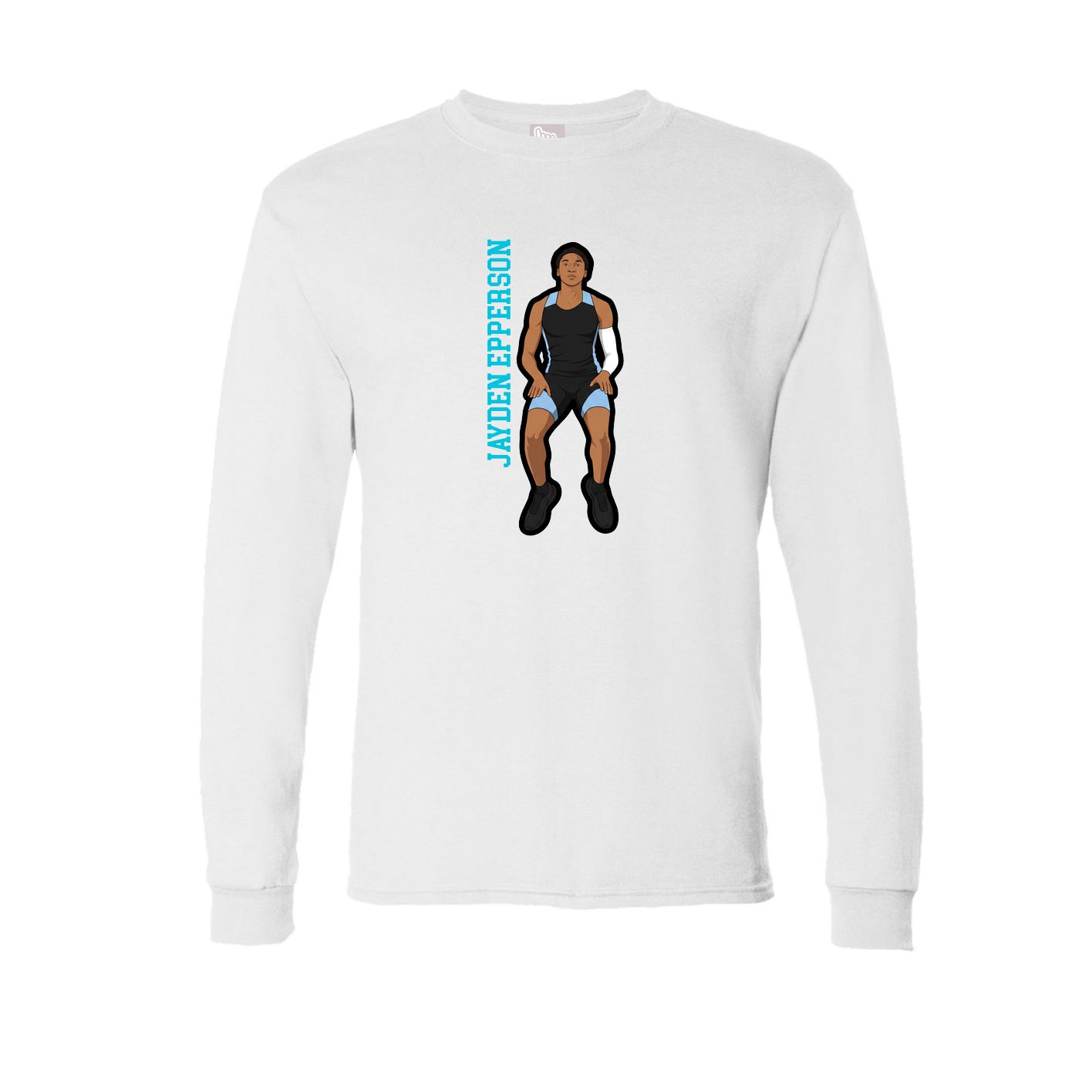 Long Sleeve Tee — Name Vertical in White