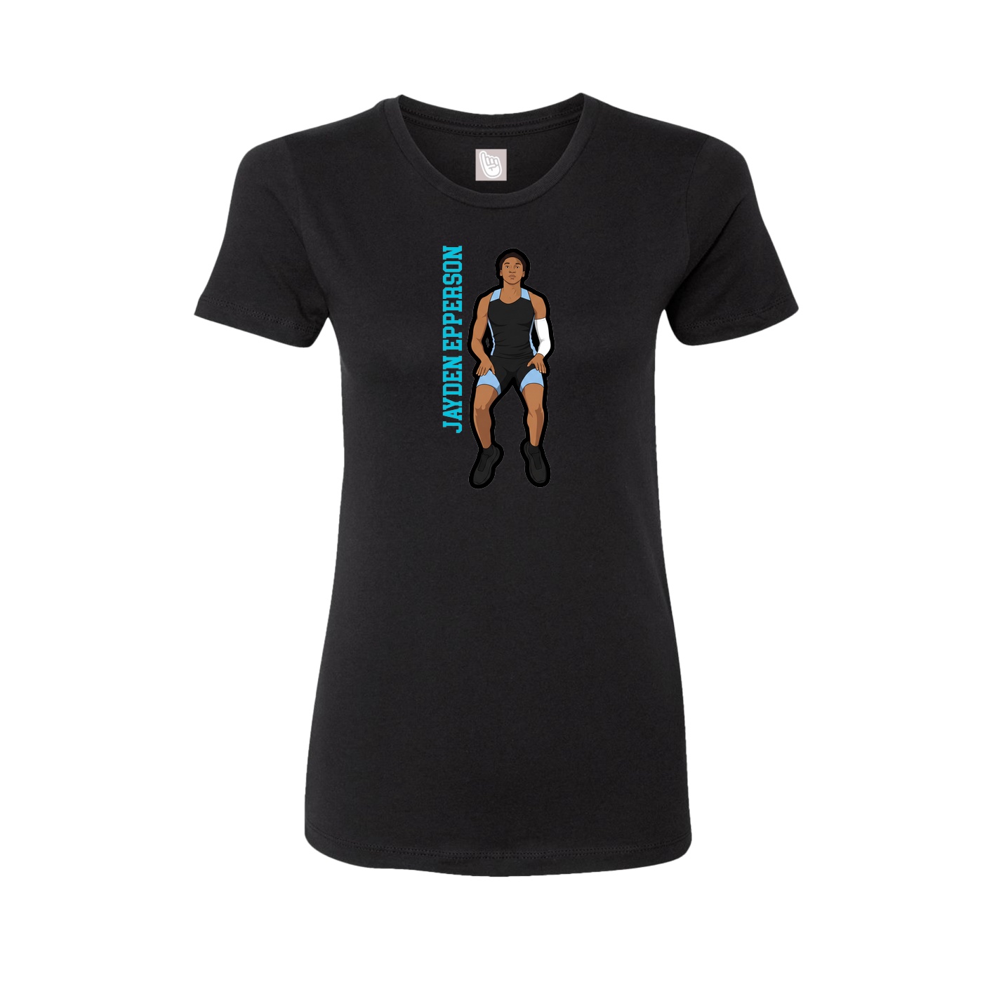 Fitted Women's Tee — Name Vertical in Black