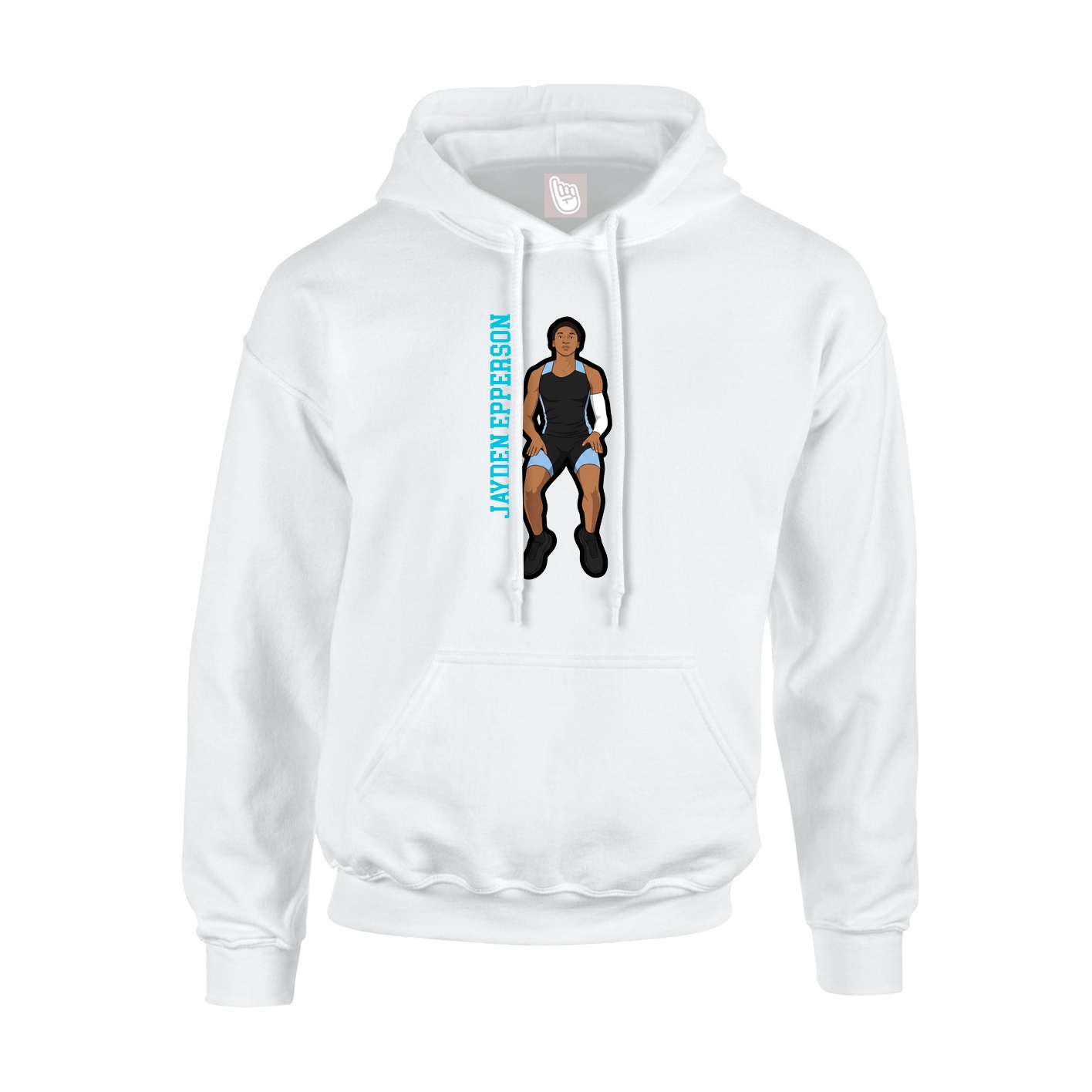 Hoodie — Name Vertical in White