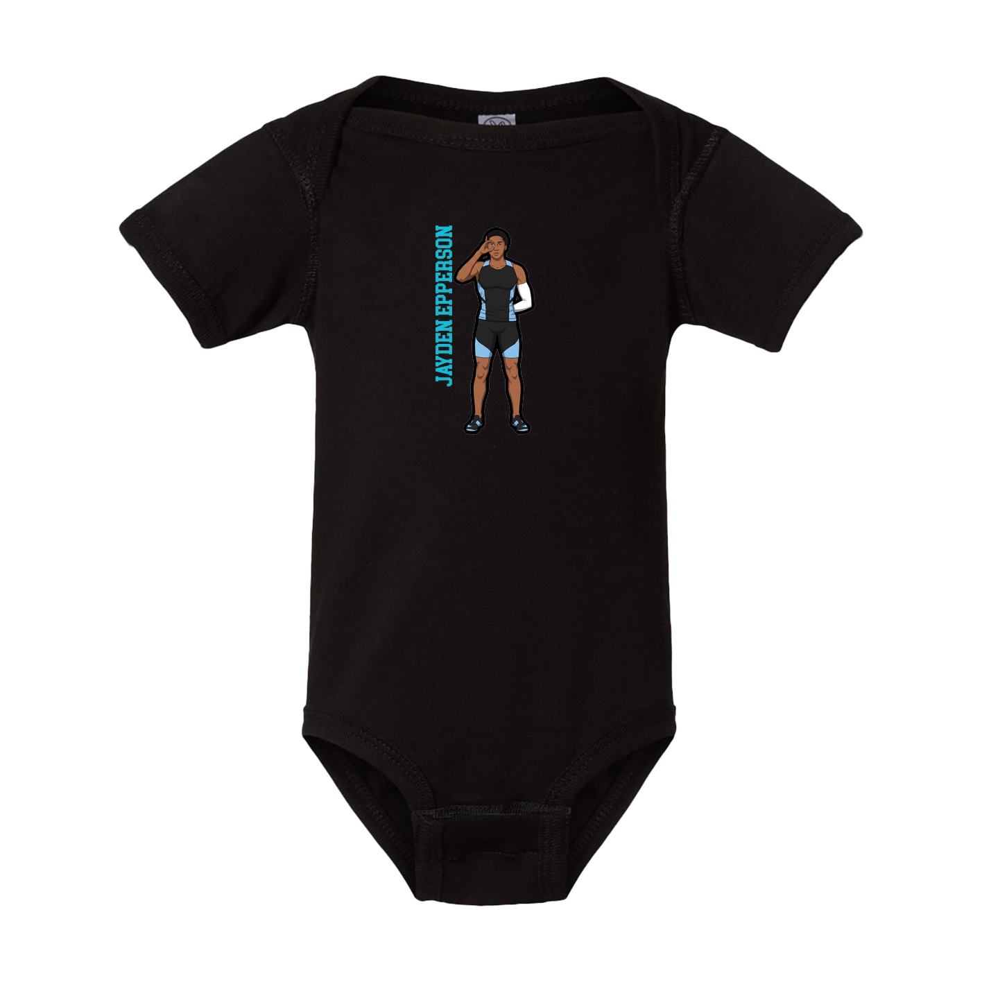 Baby Onesie — Name Vertical in Black