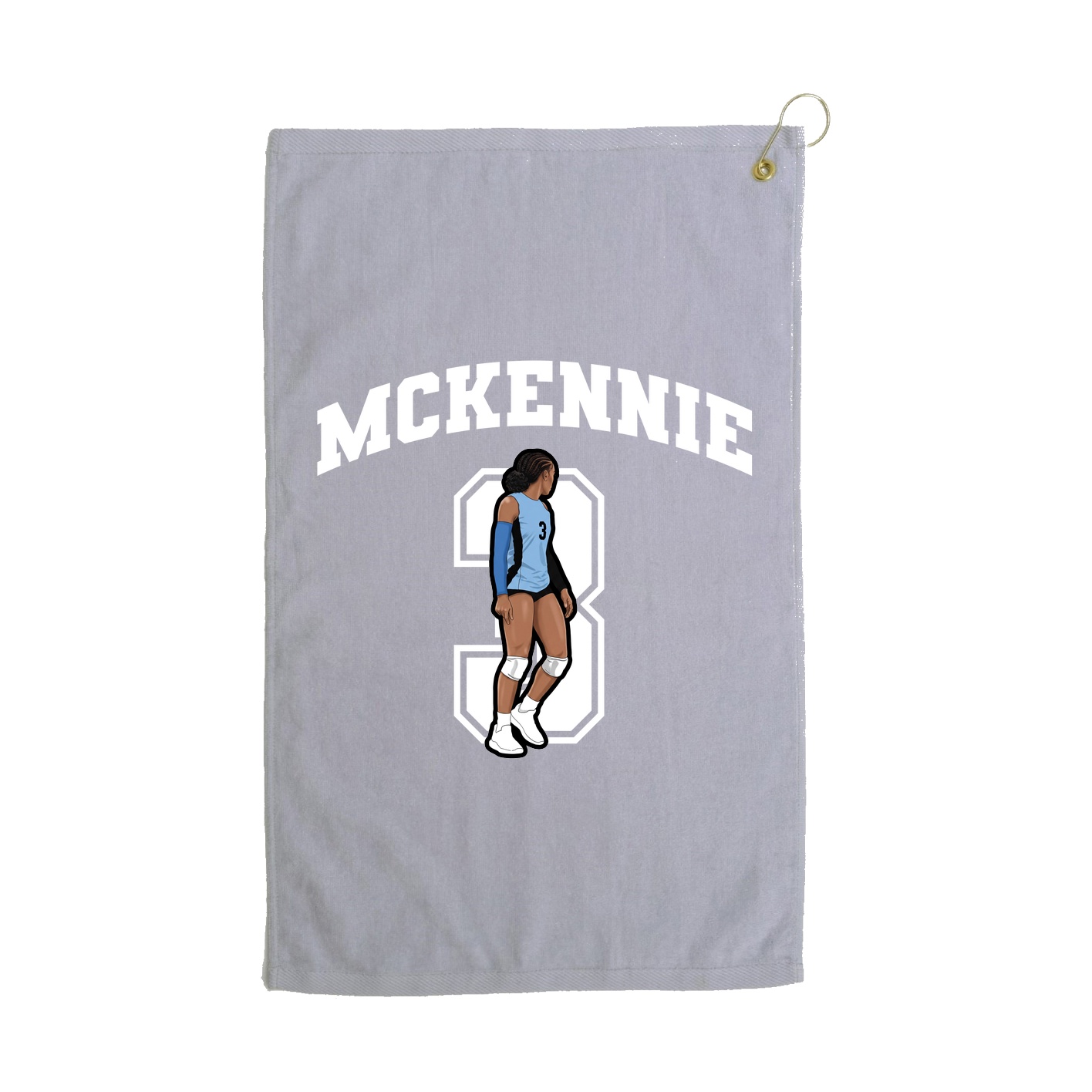 Golf Towel — Number in Grey