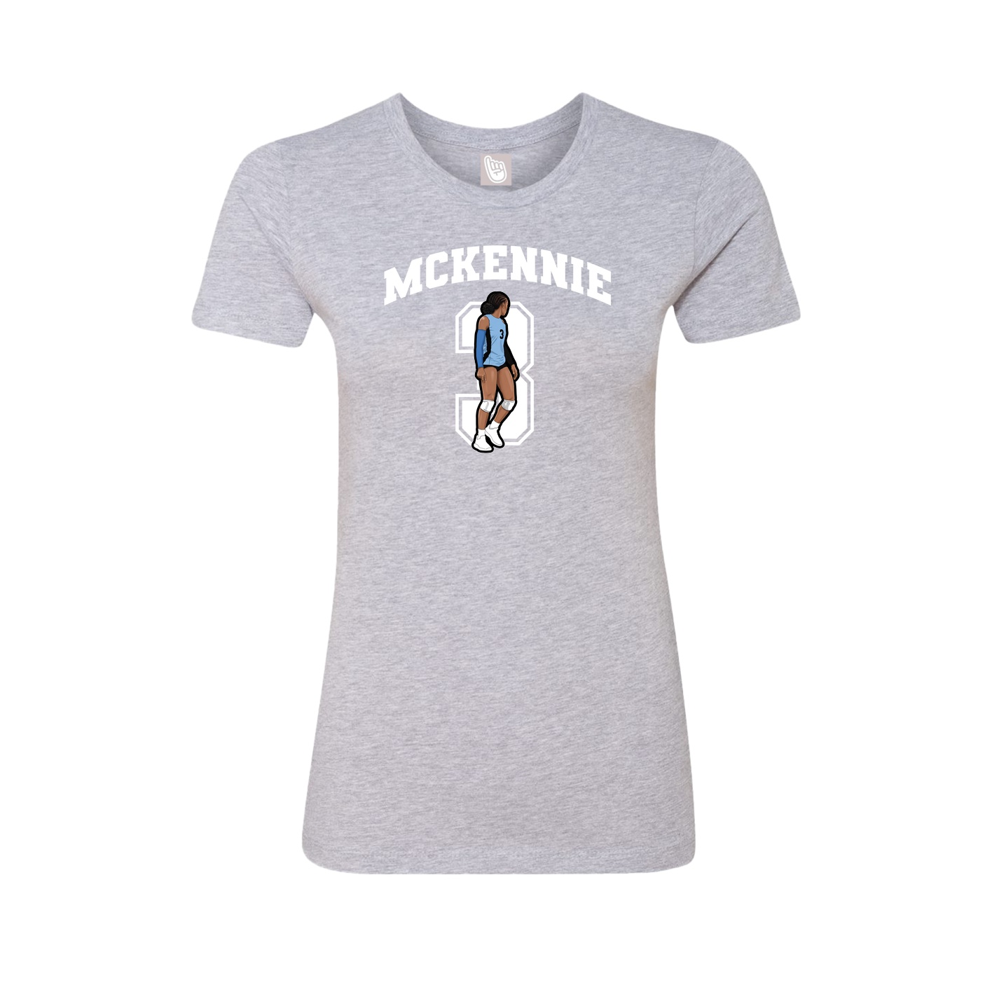 Fitted Women's Tee — Number in Grey