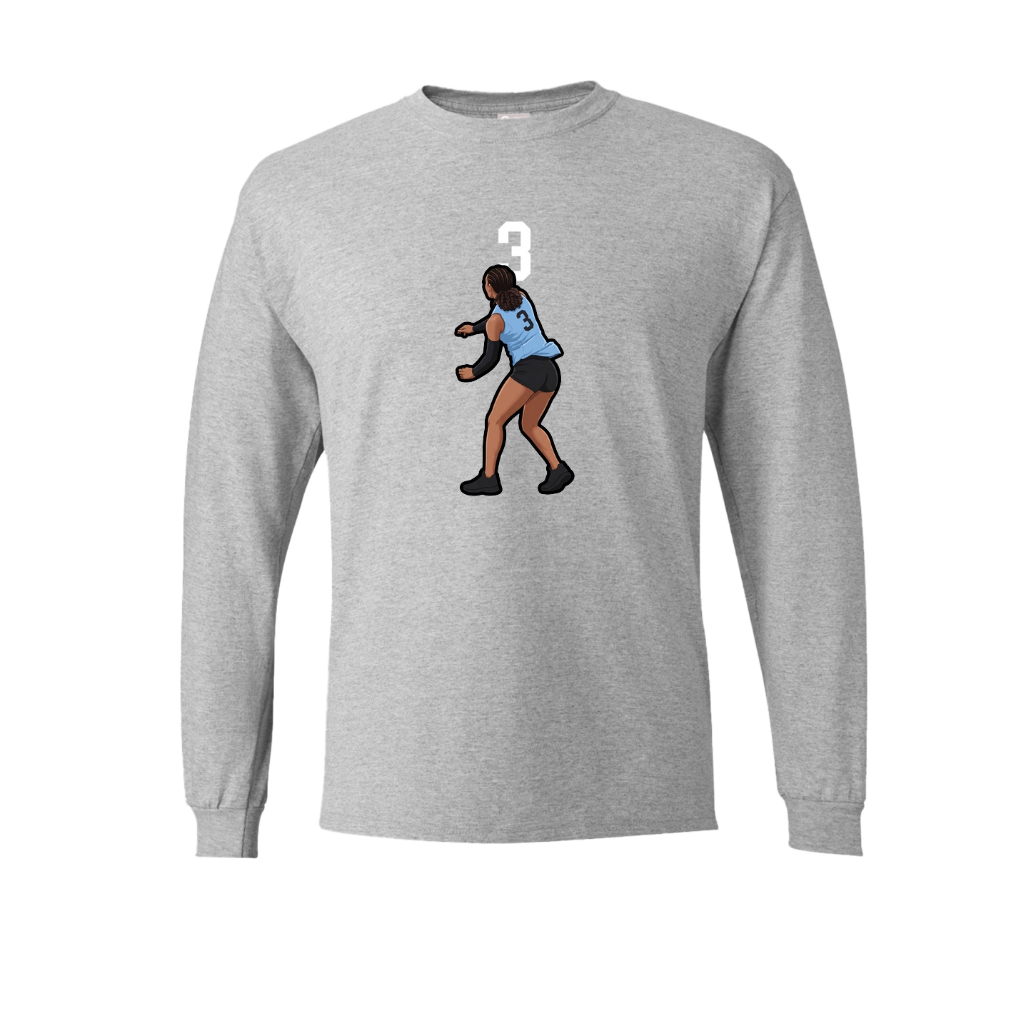 Long Sleeve Tee — Number Top in Grey