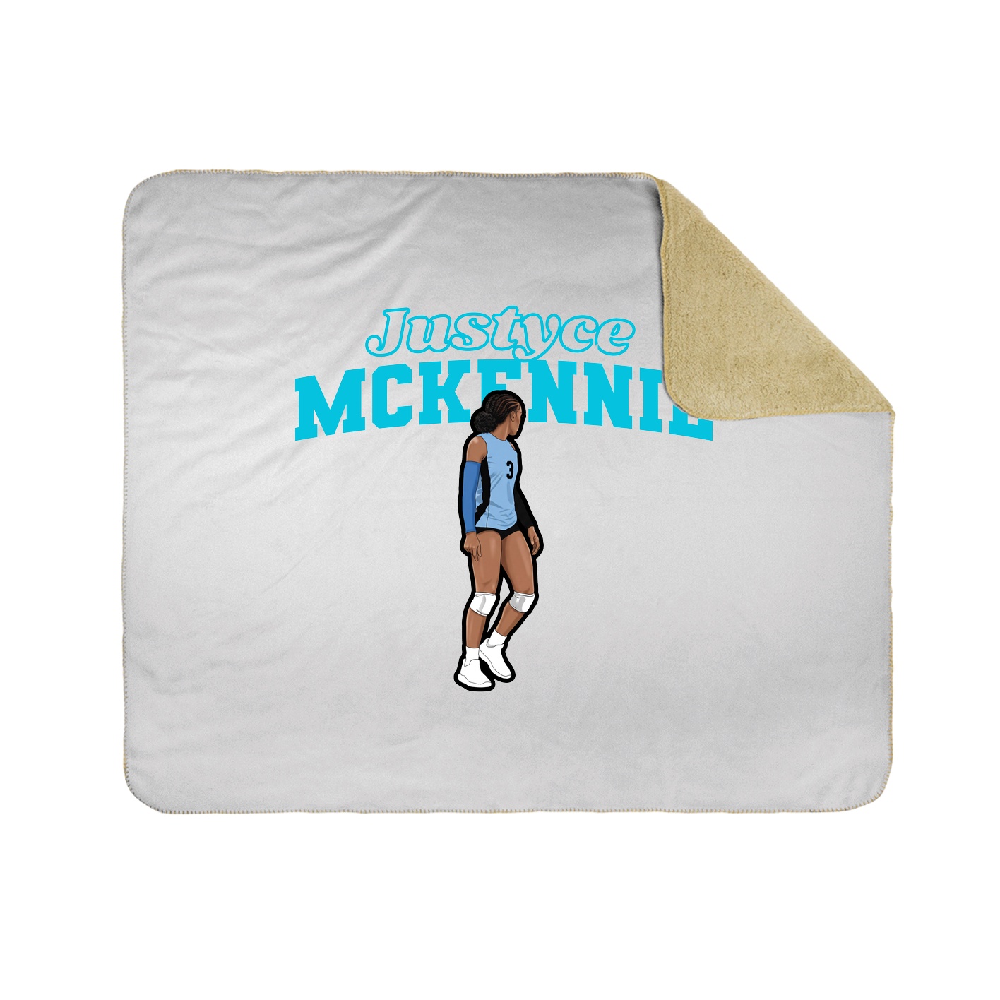 Throw Blanket — Name Arch in White