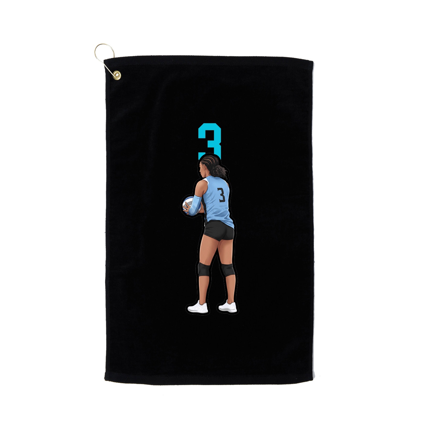 Golf Towel — Number Top in Black