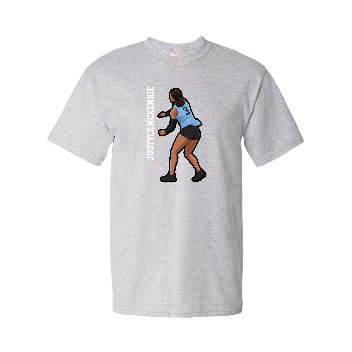 Tee — Name Vertical in Grey