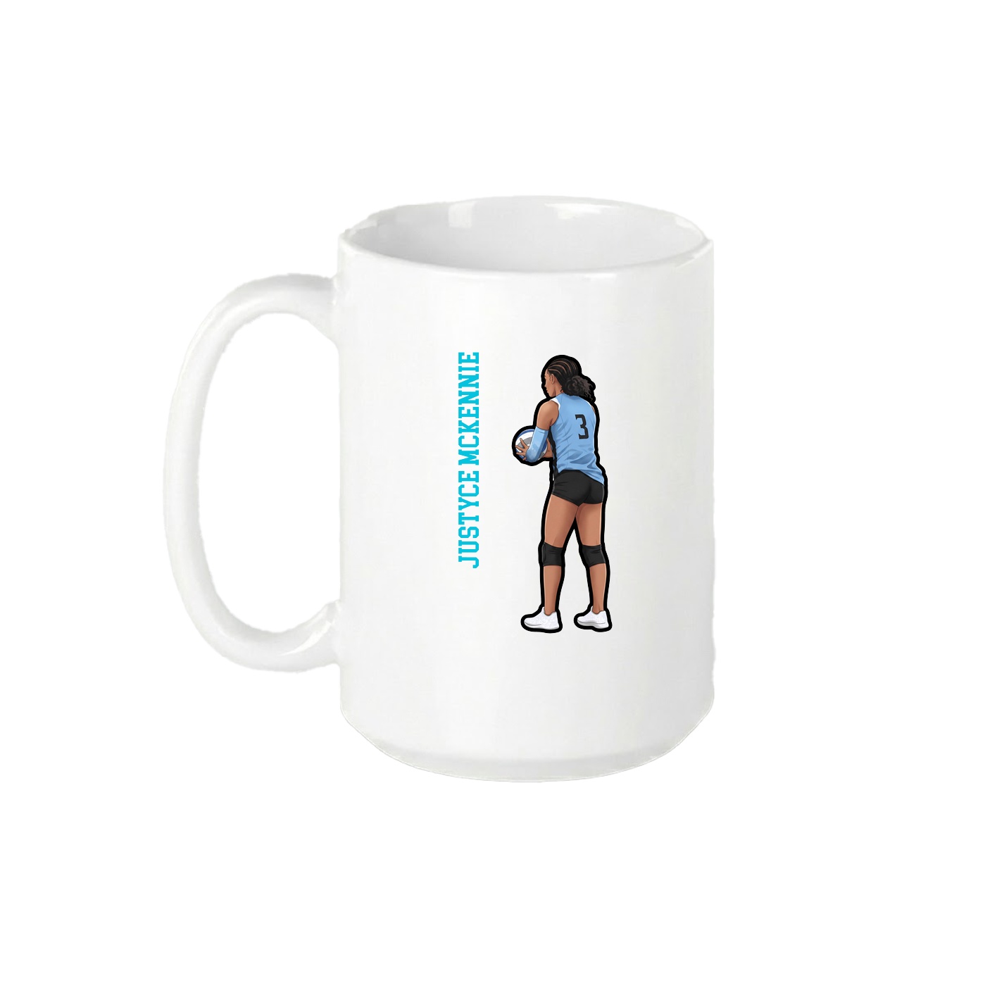 15oz Coffee Mug — Name Vertical in White