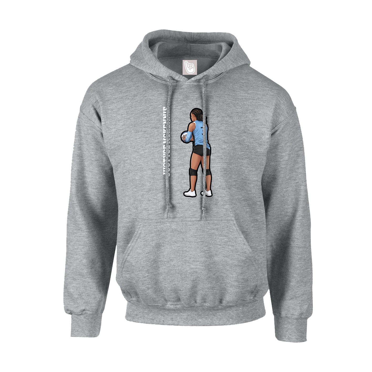 Youth Hoodie — Name Vertical in Grey