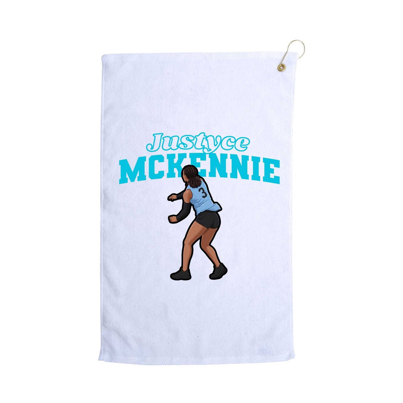 Golf Towel — Name Arch in White