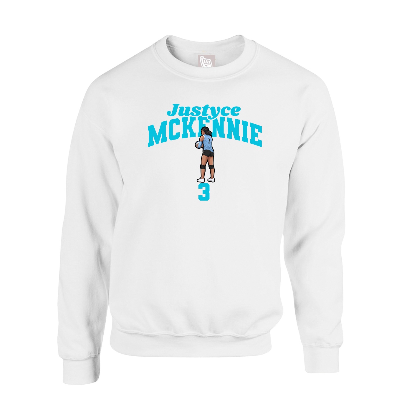 Fleece Crew — Signature Arch in White