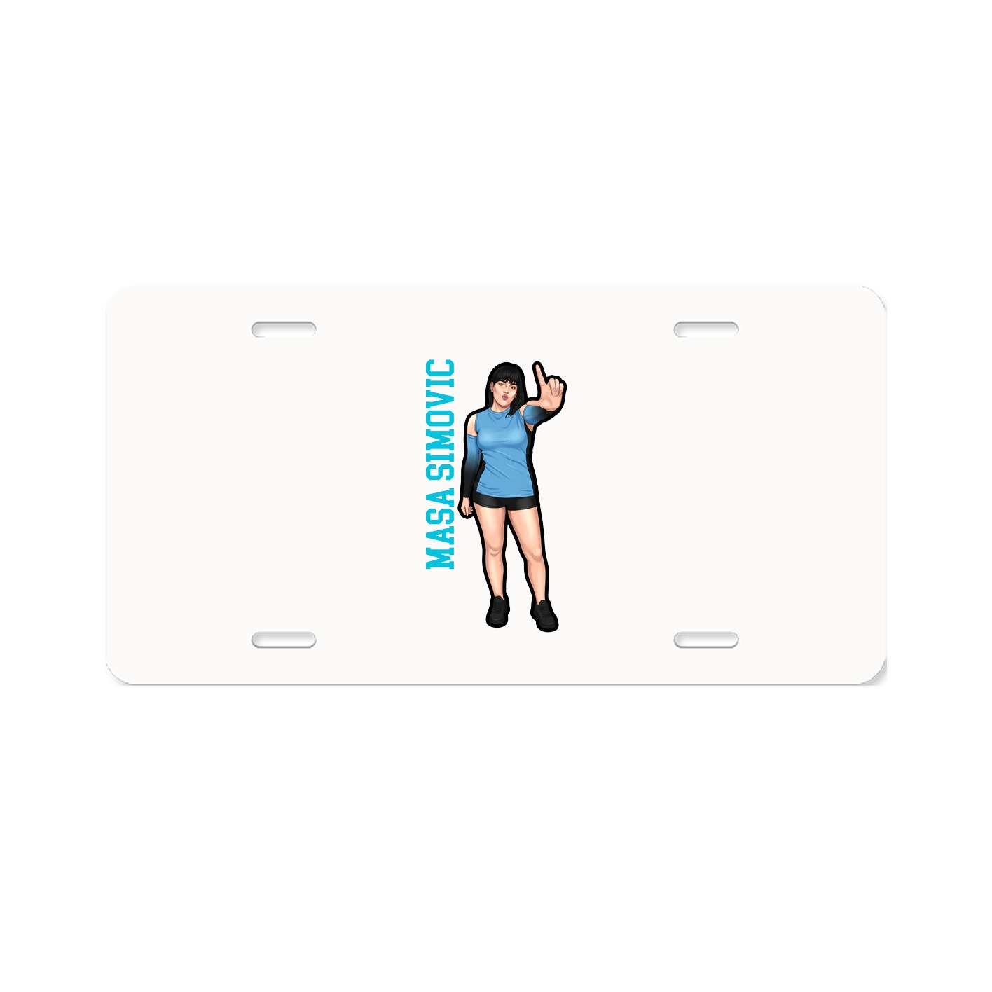 License Plate — Name Vertical in Classic