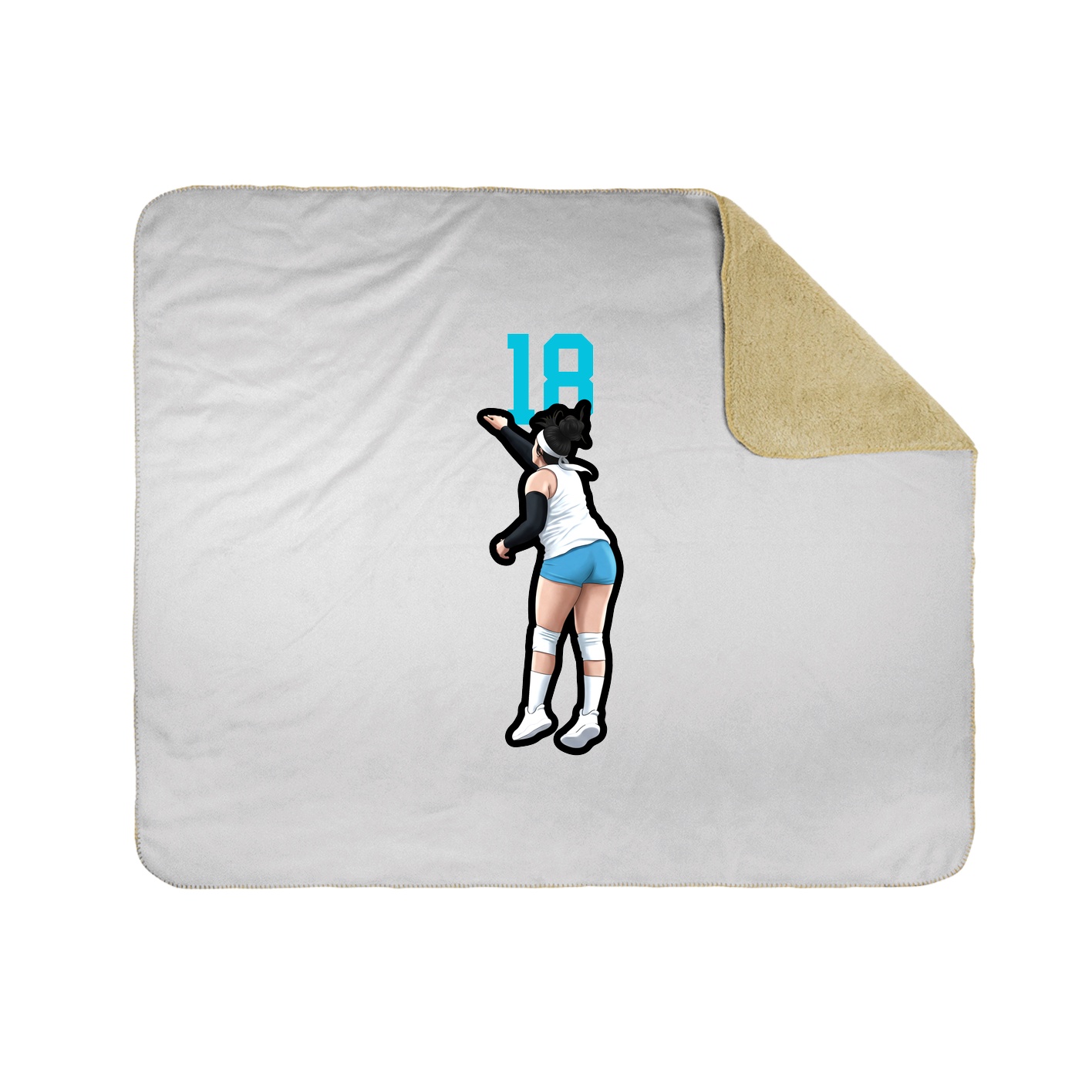 Throw Blanket — Number Top in White