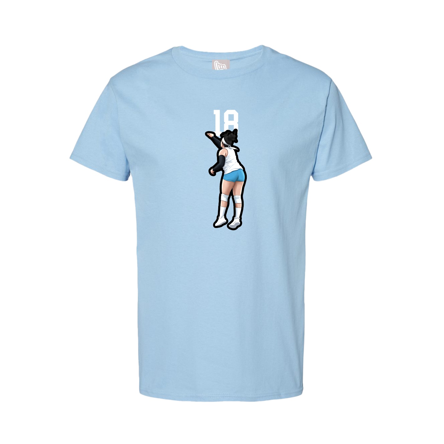 Youth Tee — Number Top in Light Blue