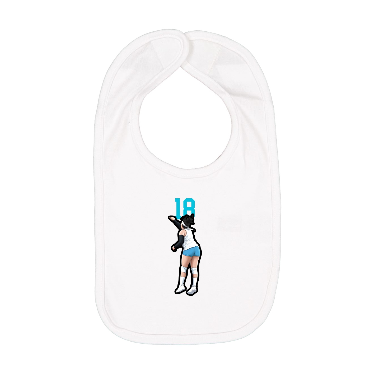 Infant Bib — Number Top in White