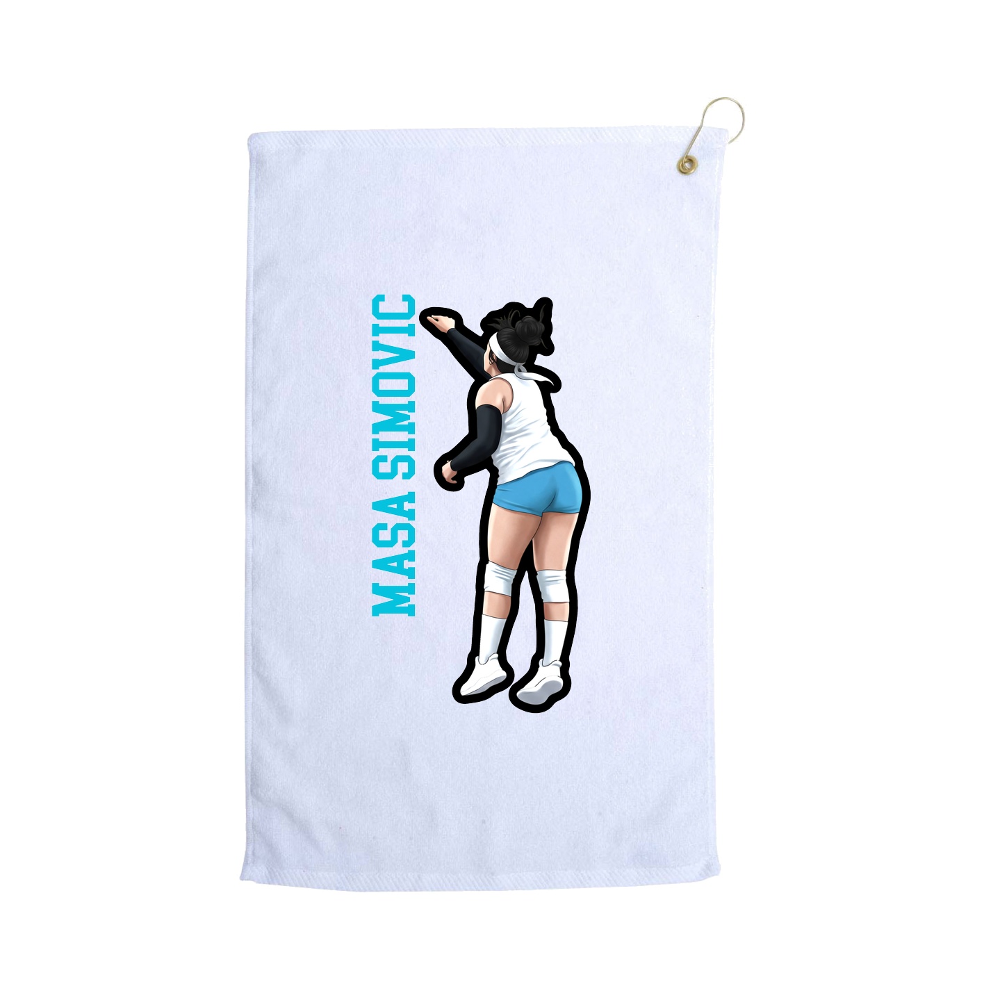 Golf Towel — Name Vertical in White
