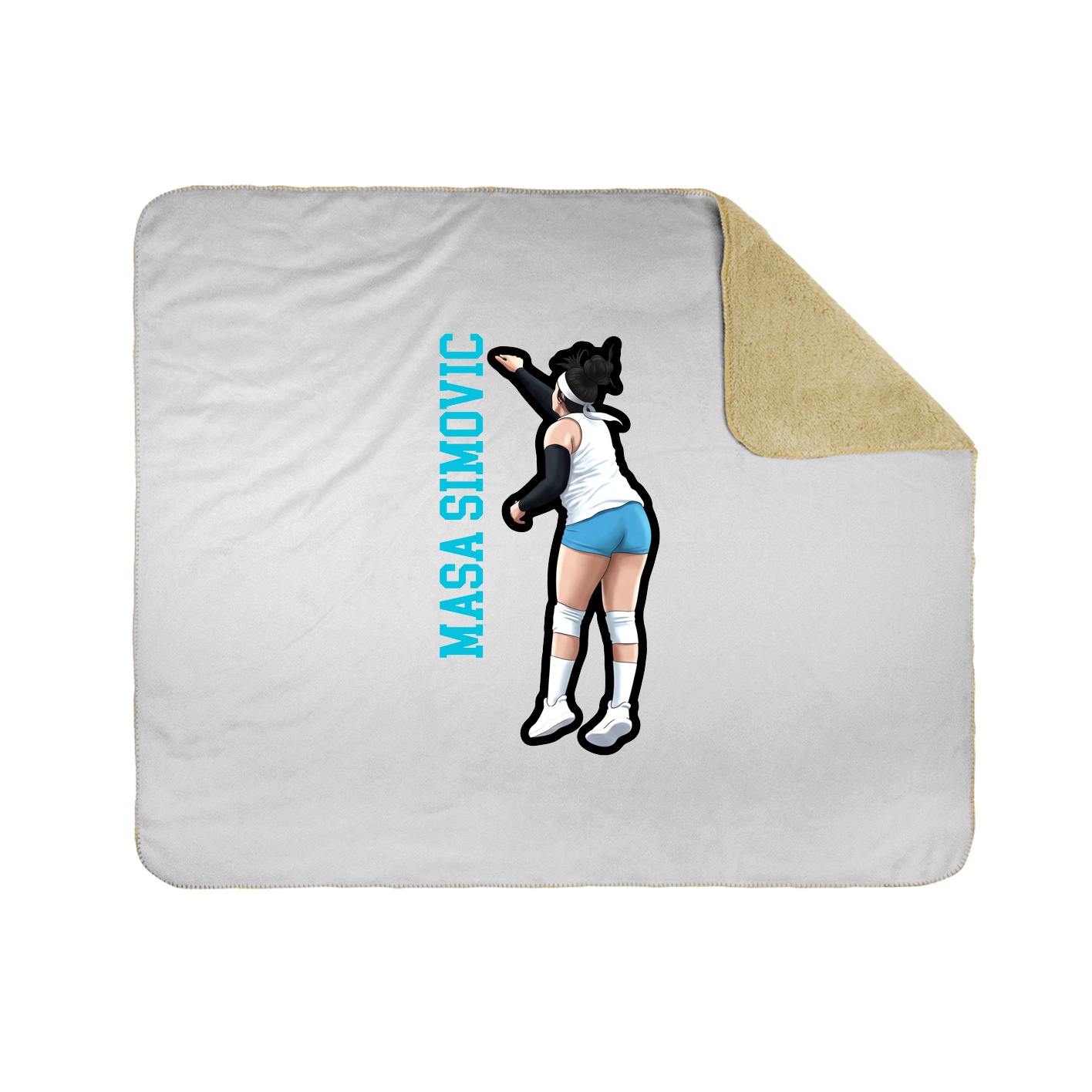 Throw Blanket — Name Vertical in White