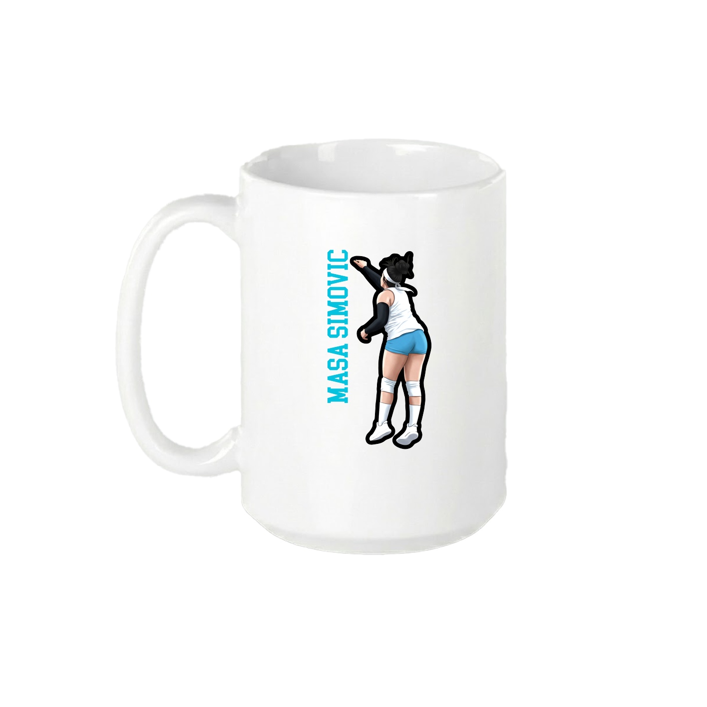 15oz Coffee Mug — Name Vertical in White