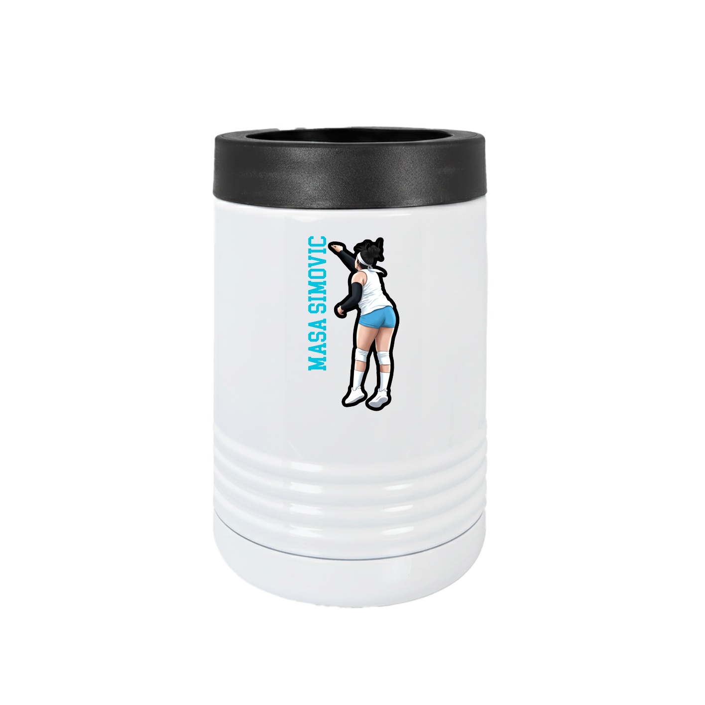 Beverage Holder — Name Vertical in White