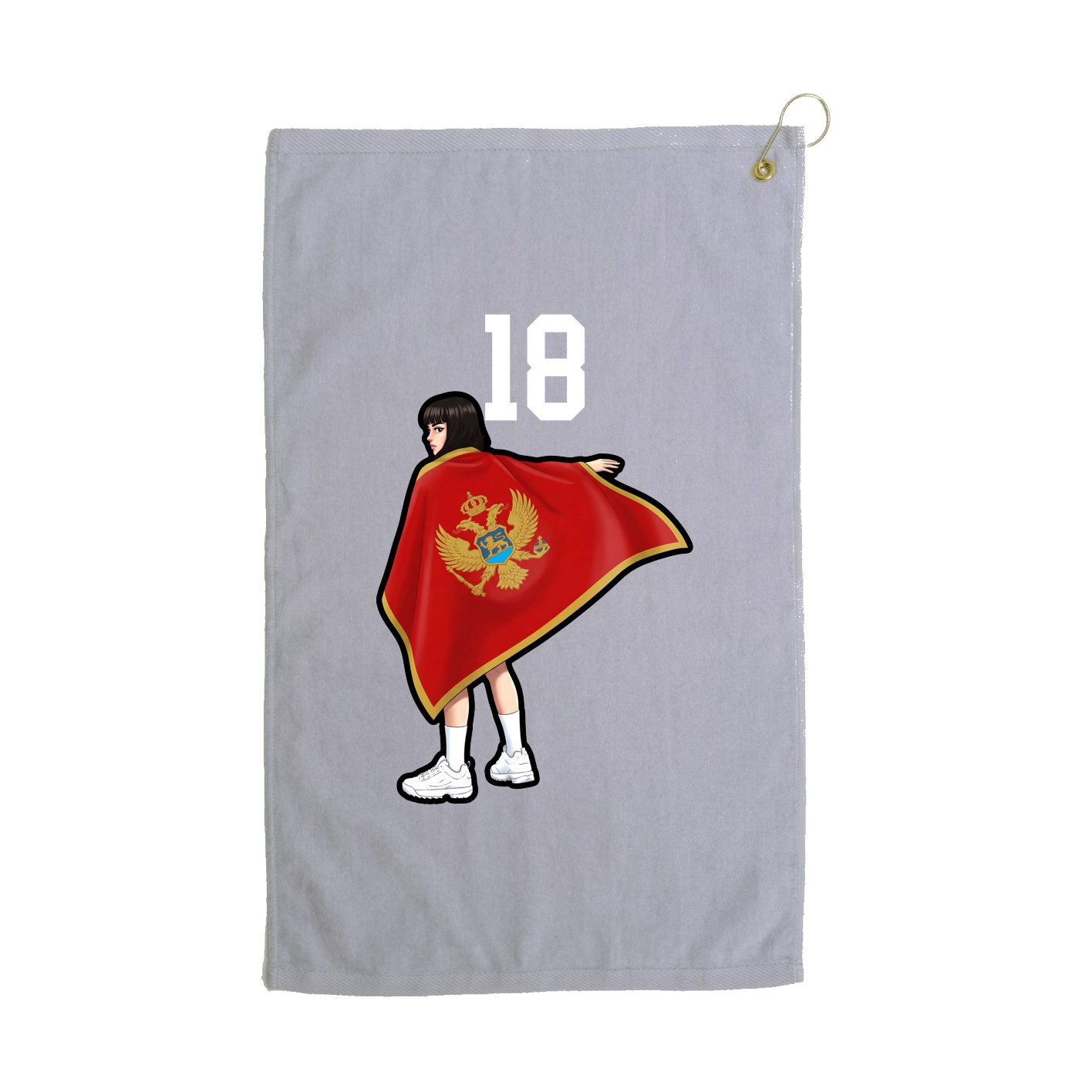 Golf Towel — Number Top in Grey