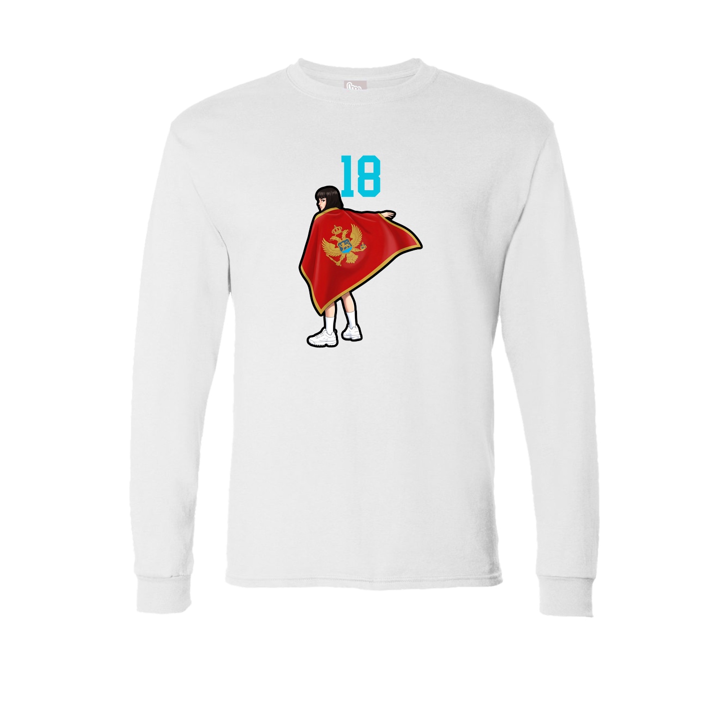 Long Sleeve Tee — Number Top in White