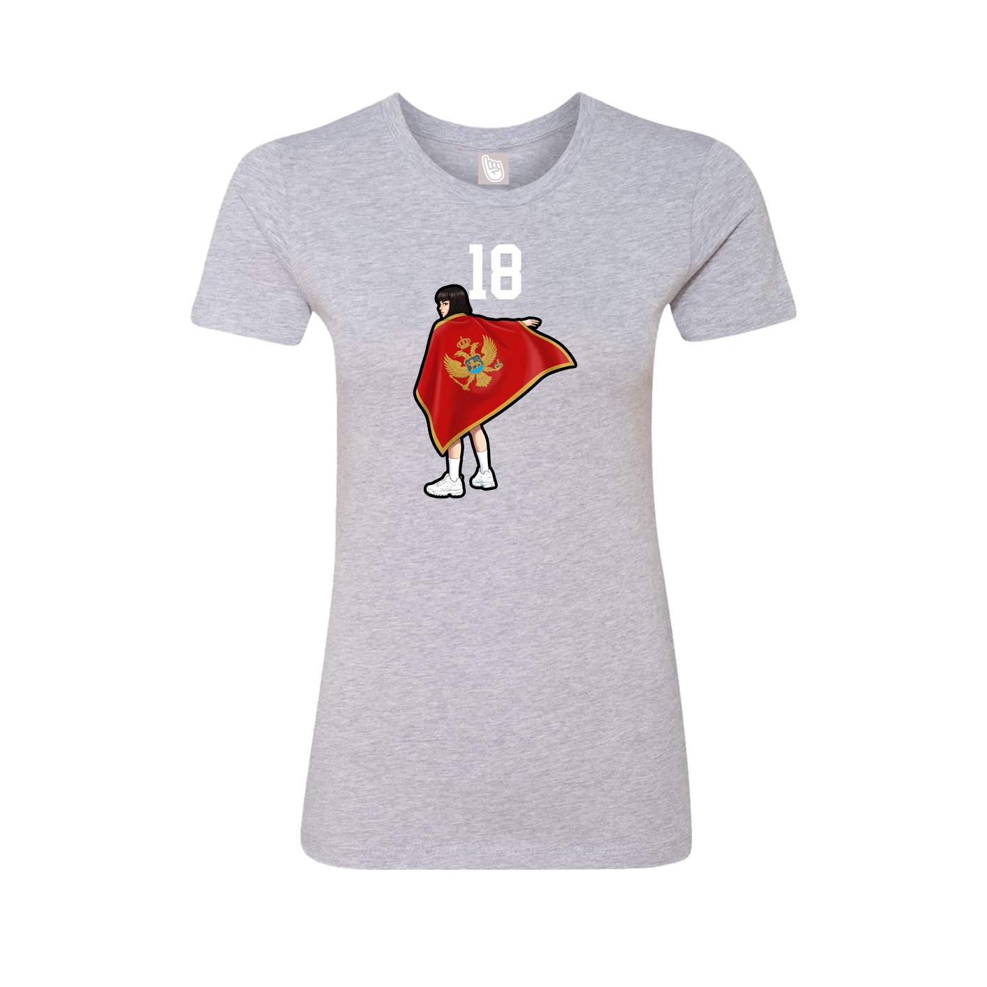 Fitted Women's Tee — Number Top in Grey