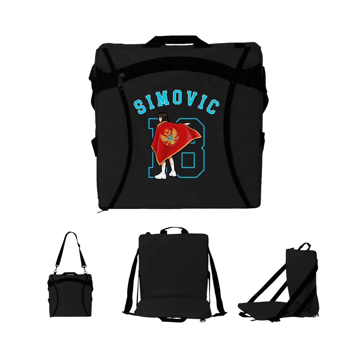 Folding Stadium Seat — Shirsey Arch in Black