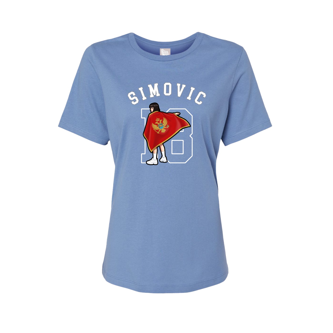 Fitted Women's Tee — Shirsey Arch in Powder Blue
