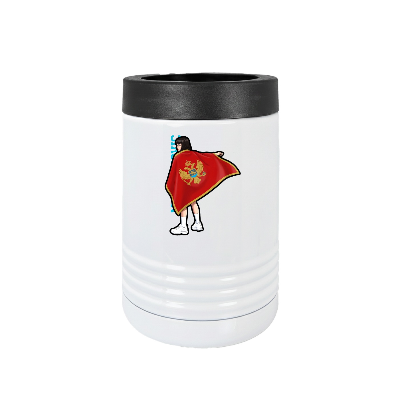 Beverage Holder — Name Vertical in White
