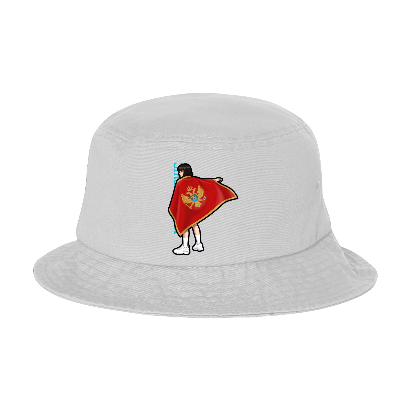 Bucket Cap — Name Vertical in White