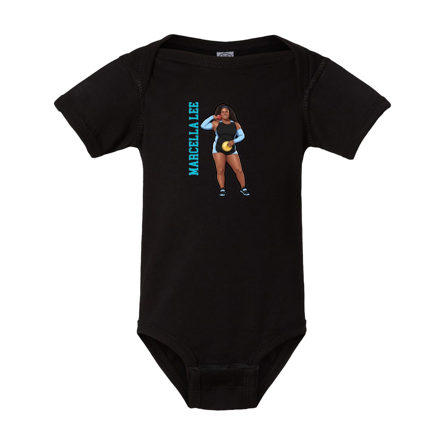 Baby Onesie — Name Vertical in Black