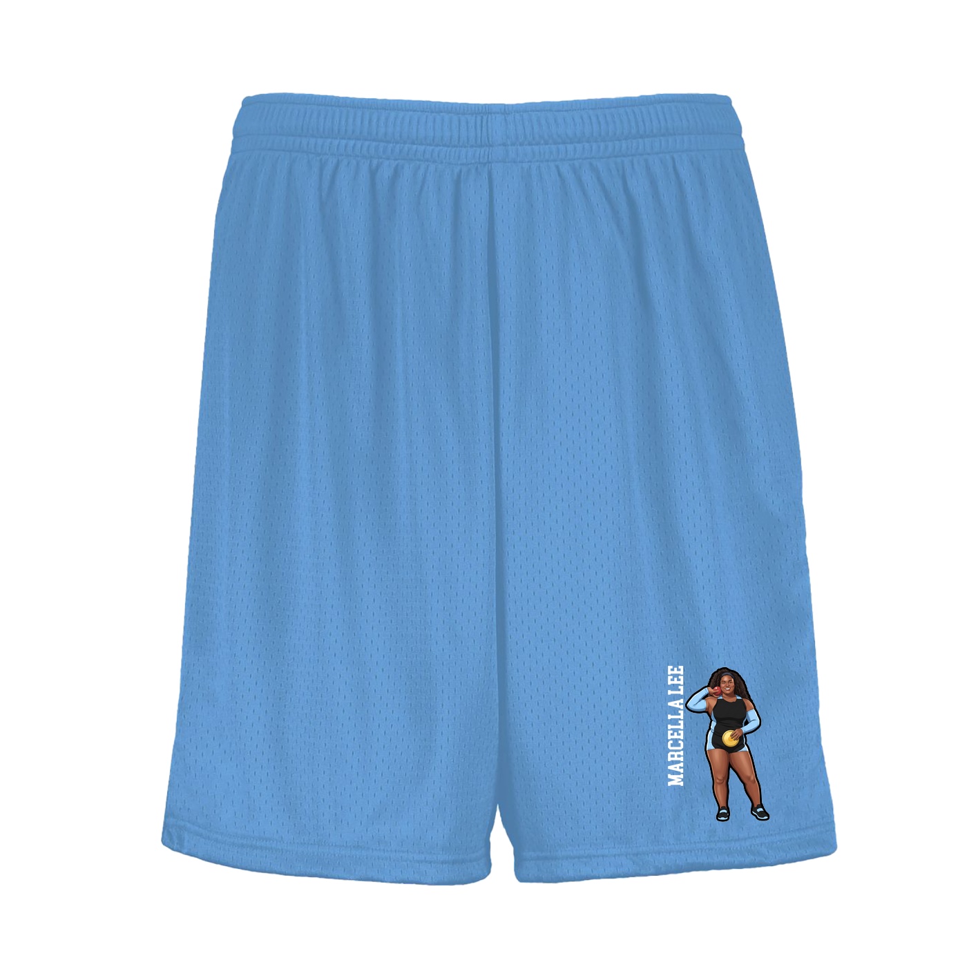 Shorts — Name Vertical in Light Blue