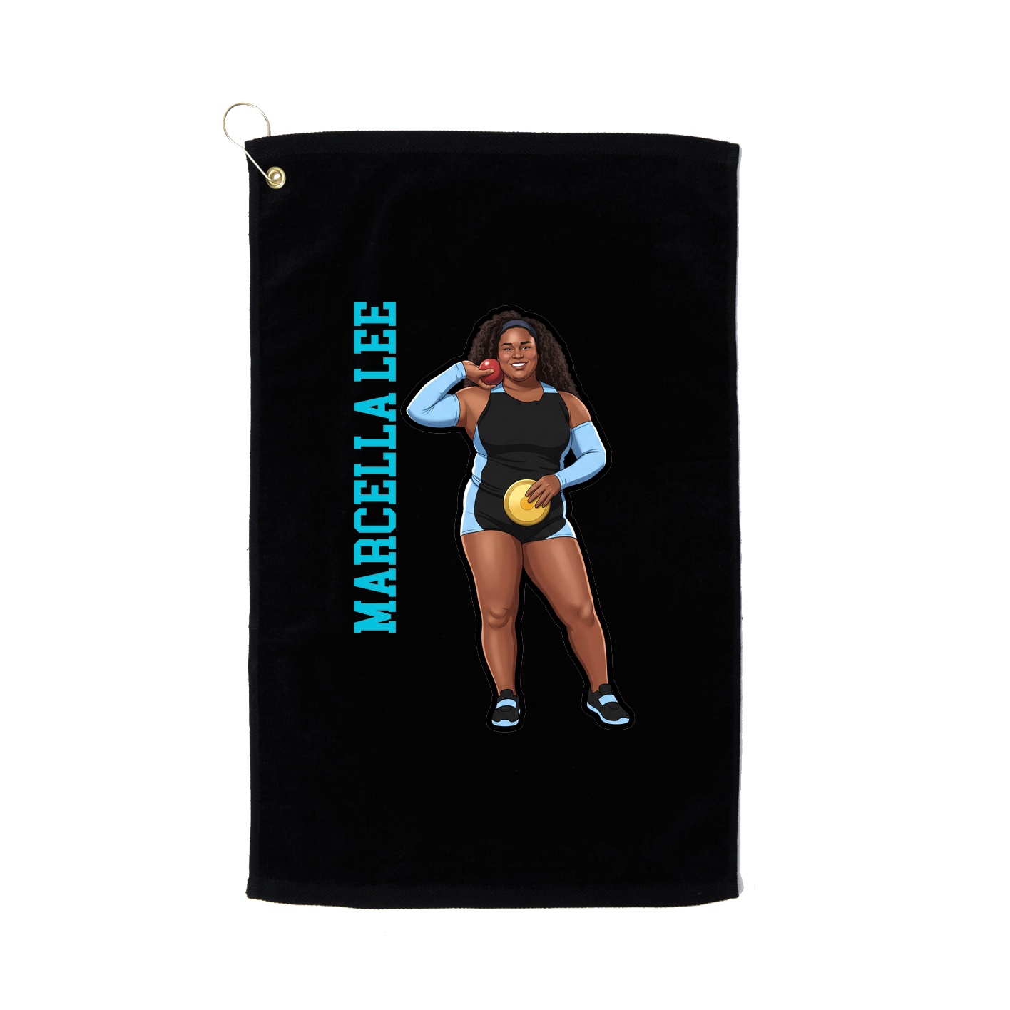Golf Towel — Name Vertical in Black