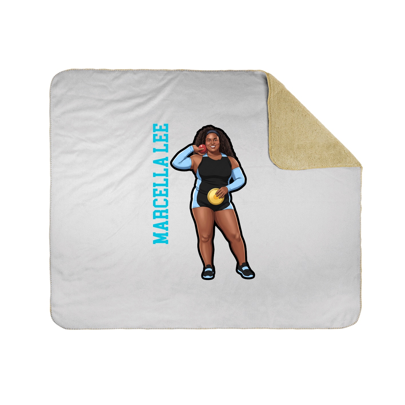 Throw Blanket — Name Vertical in White