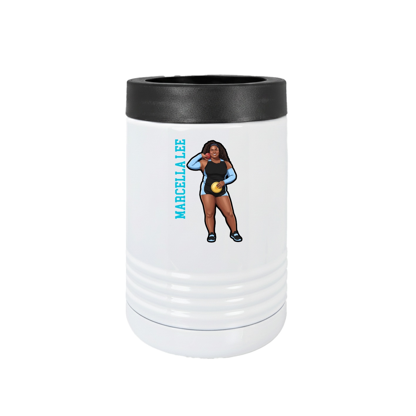 Beverage Holder — Name Vertical in White