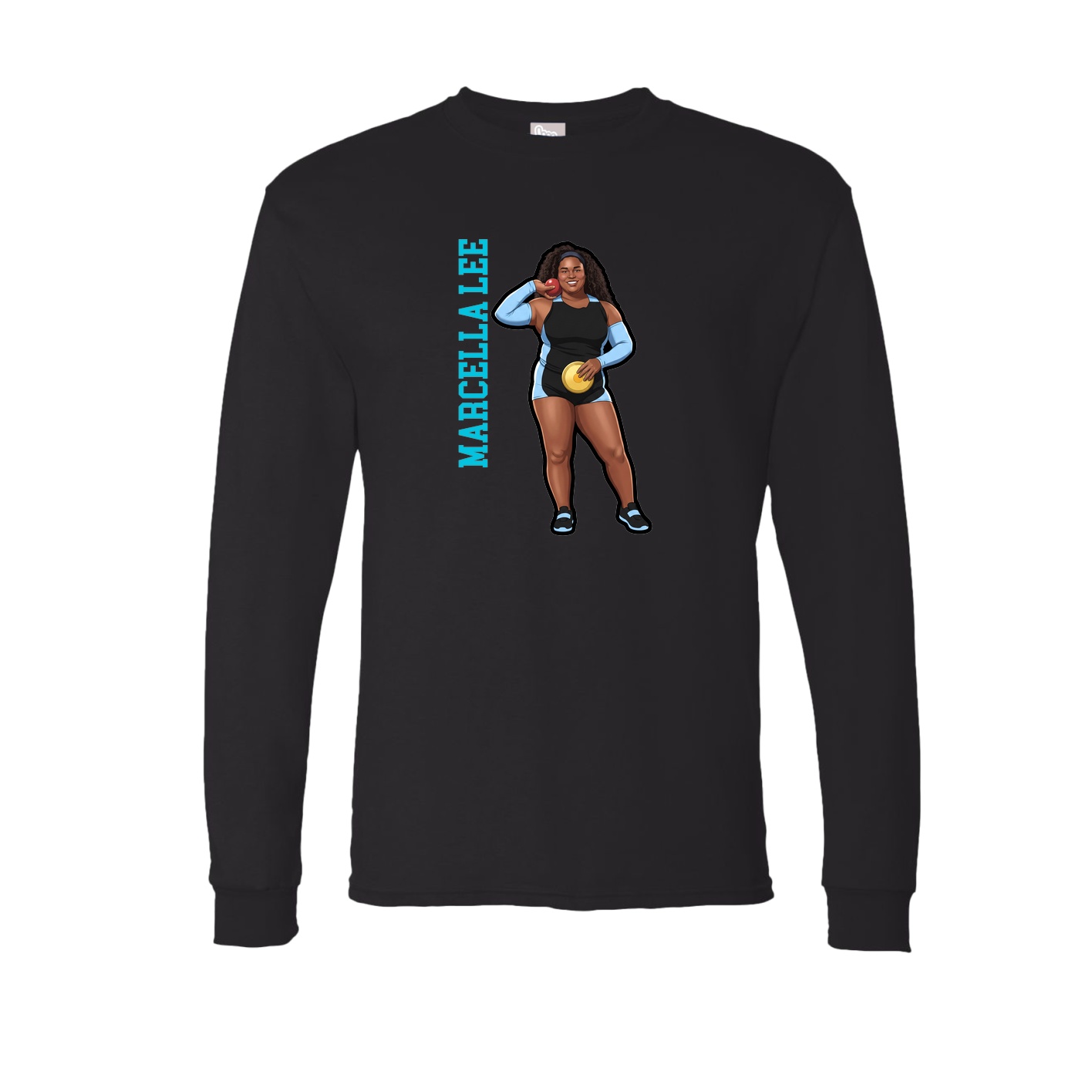 Long Sleeve Tee — Name Vertical in Black