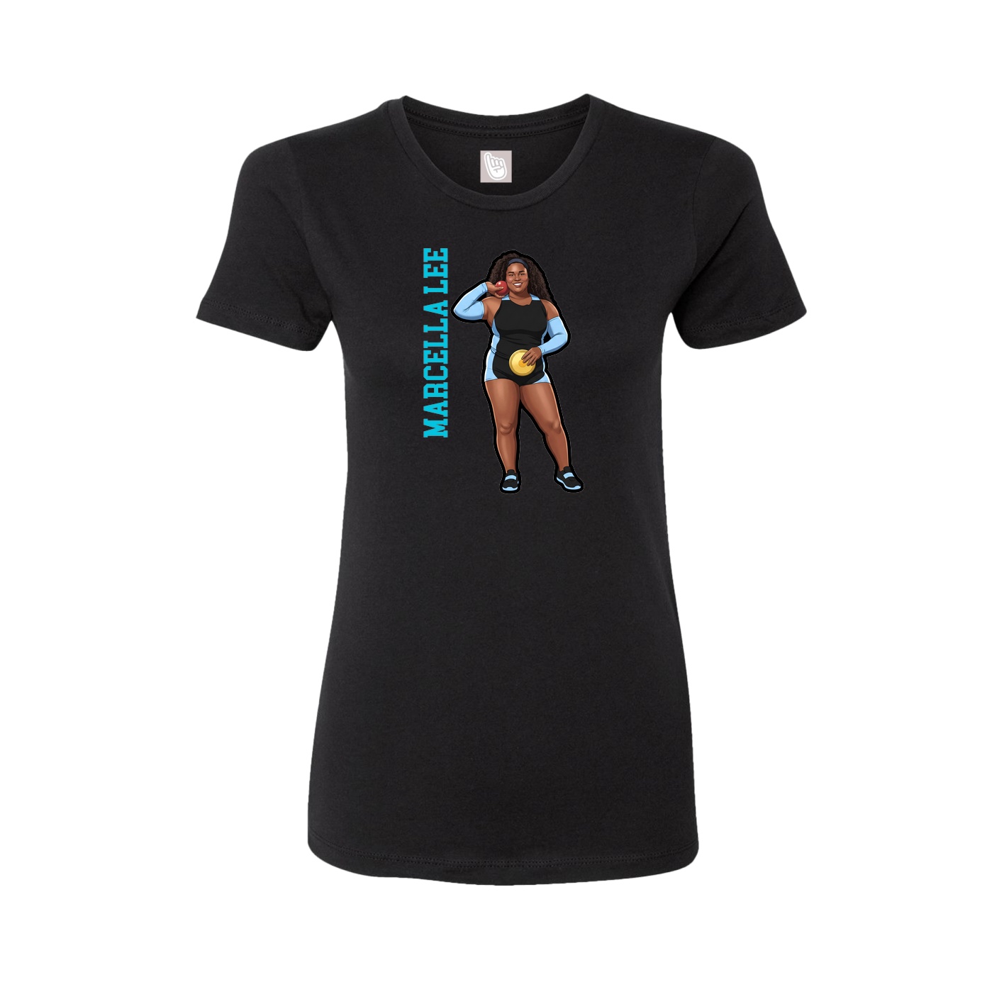 Womens Tee — Name Vertical in Black