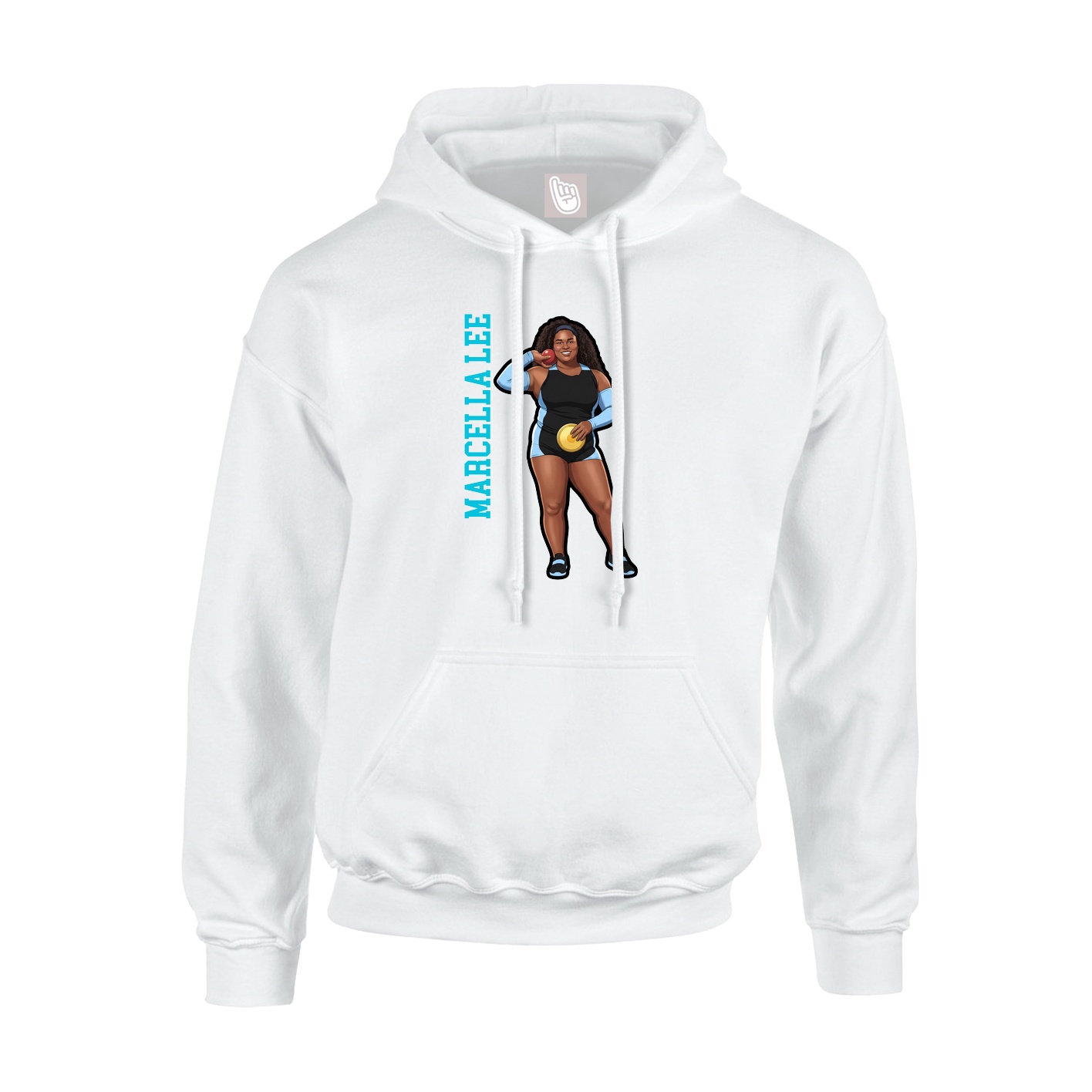 Youth Hoodie — Name Vertical in White