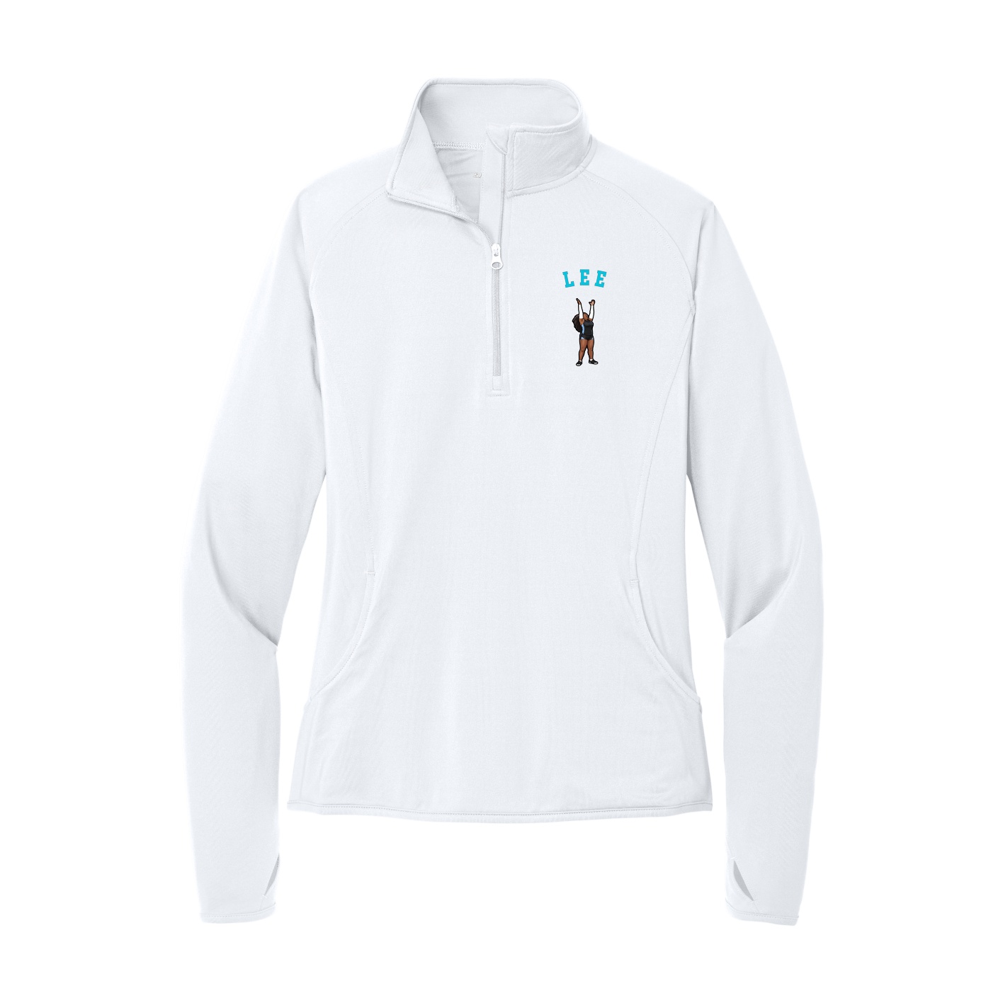 Women's Q-Zip Pullover — Shirsey Arch in White