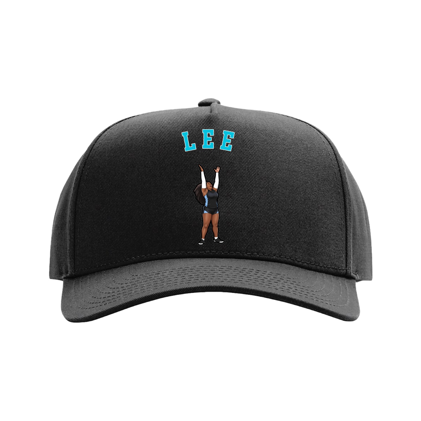 Full Fabric Five-Panel Champ Cap — Shirsey Arch in Black