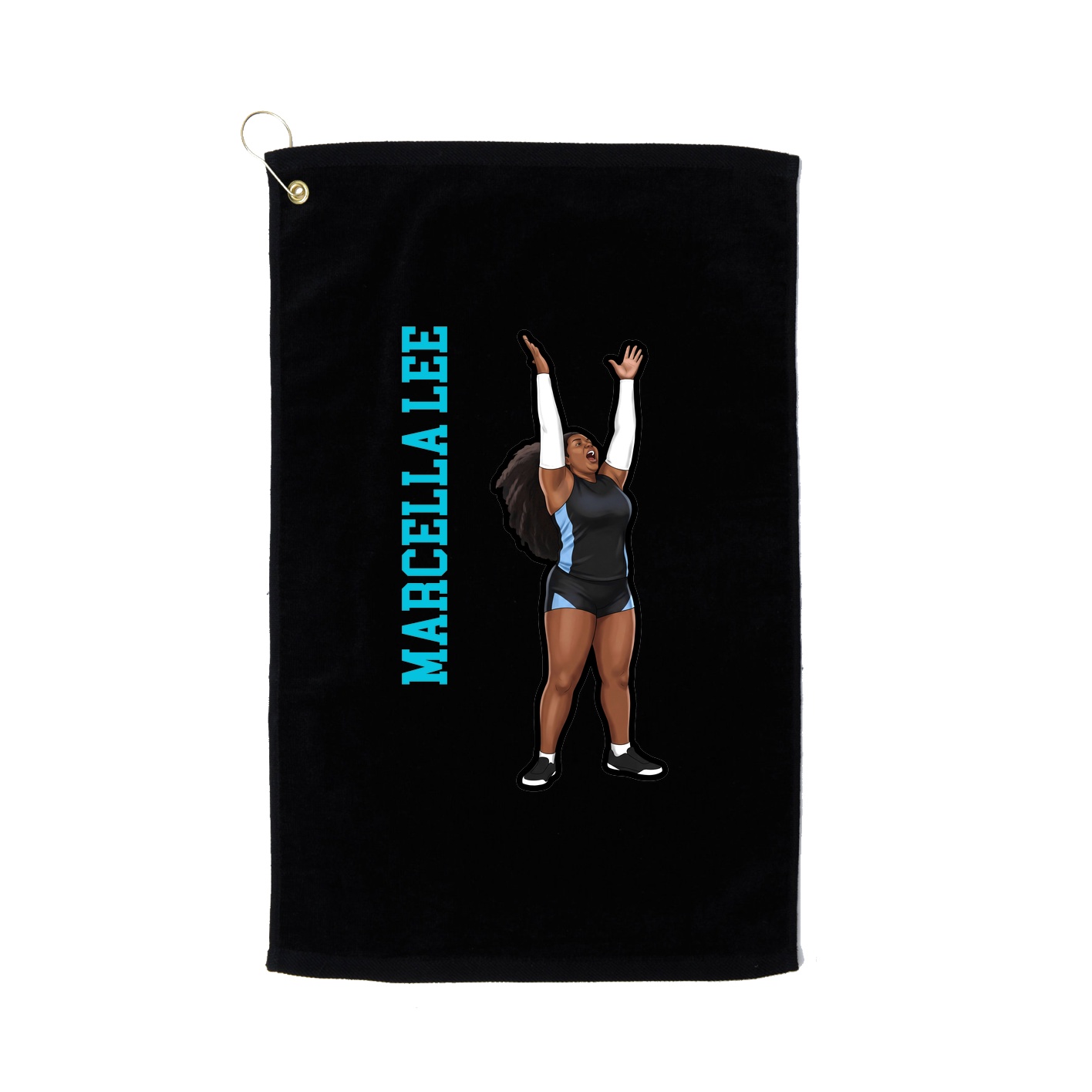 Golf Towel — Name Vertical in Black