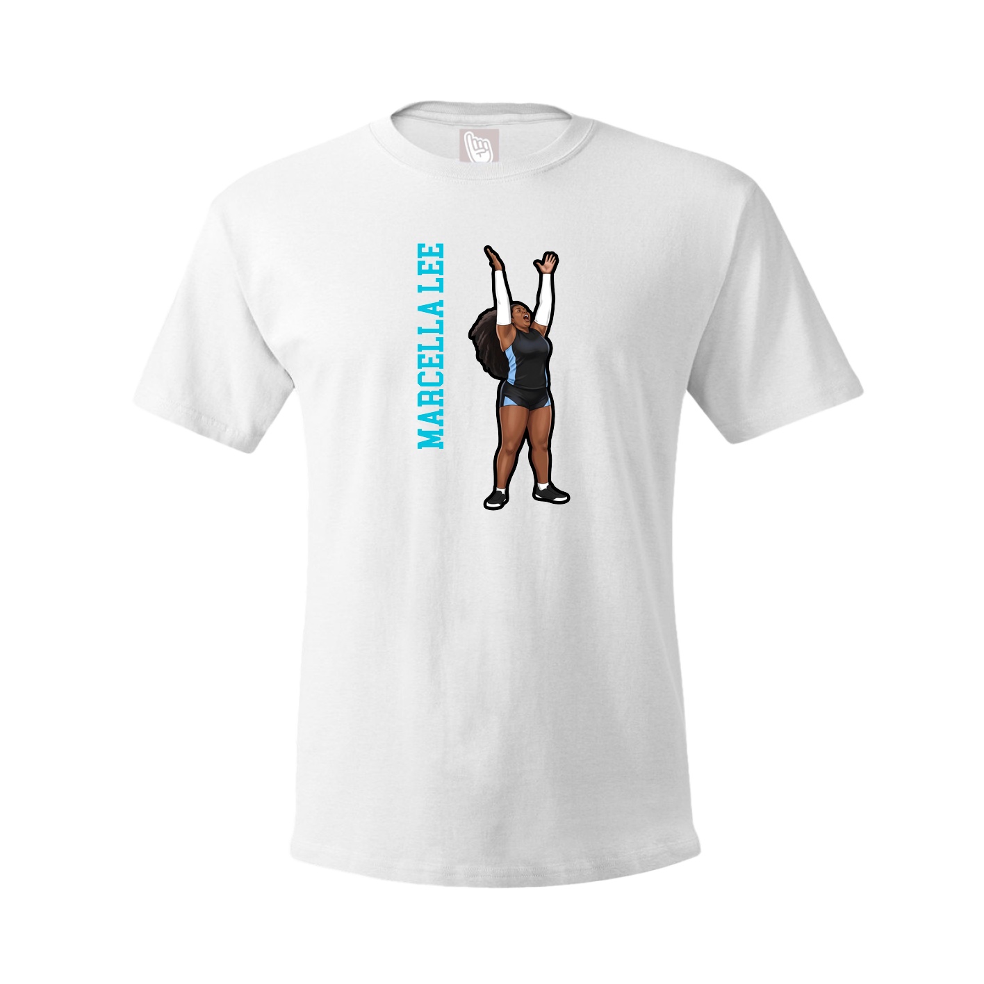 Tee — Name Vertical in White