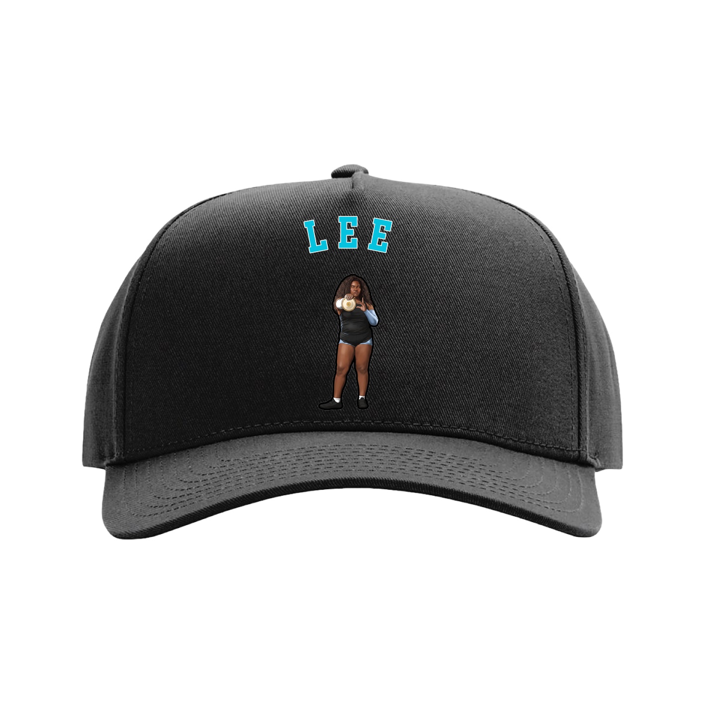 Full Fabric Five-Panel Champ Cap — Shirsey Arch in Black