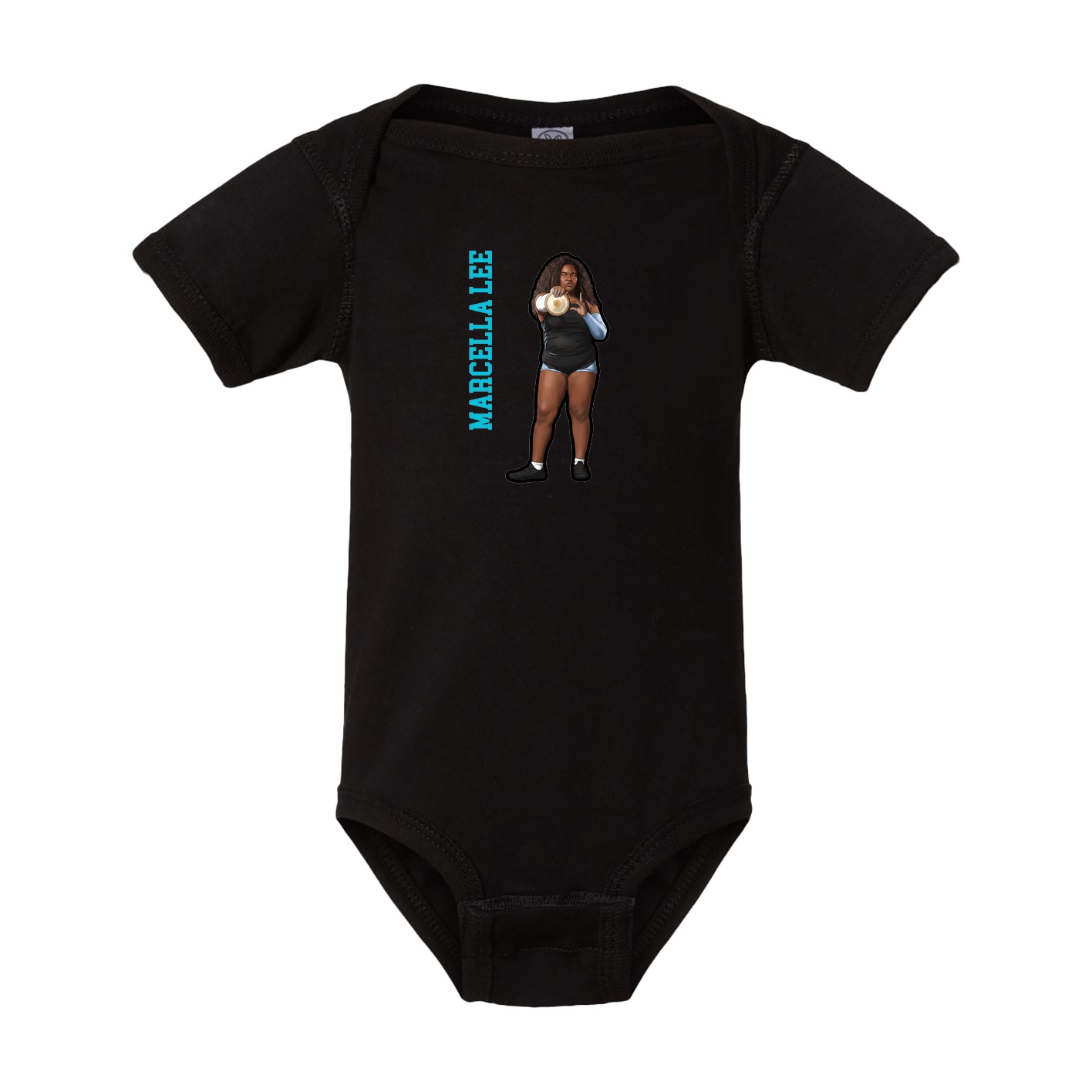 Baby Onesie — Name Vertical in Black