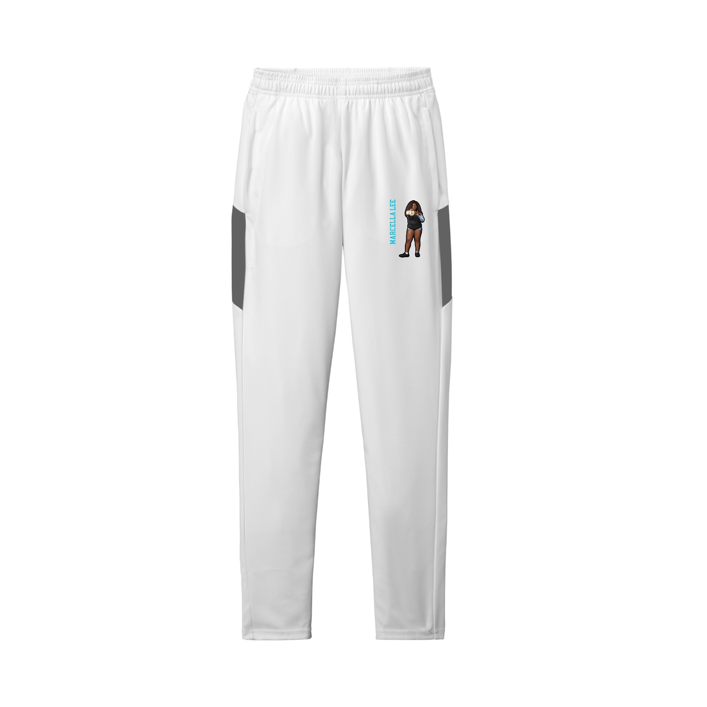 Team Travel Pant — Name Vertical in White/Grey