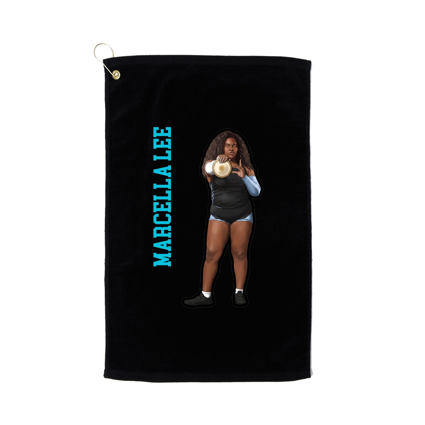 Golf Towel — Name Vertical in Black