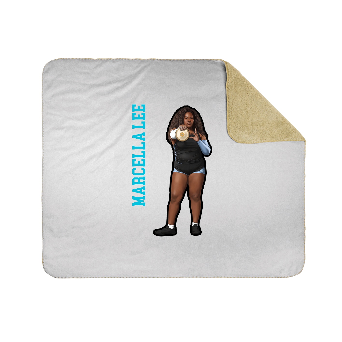Throw Blanket — Name Vertical in White