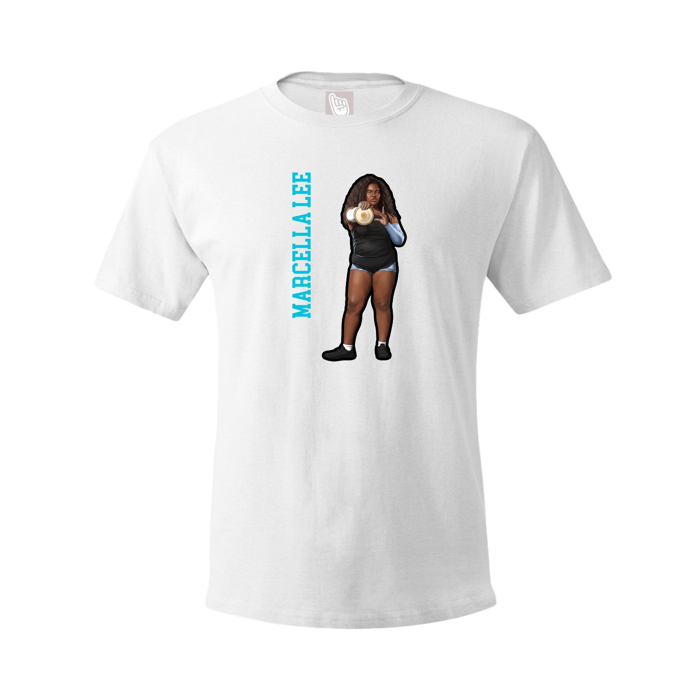 Tee — Name Vertical in White