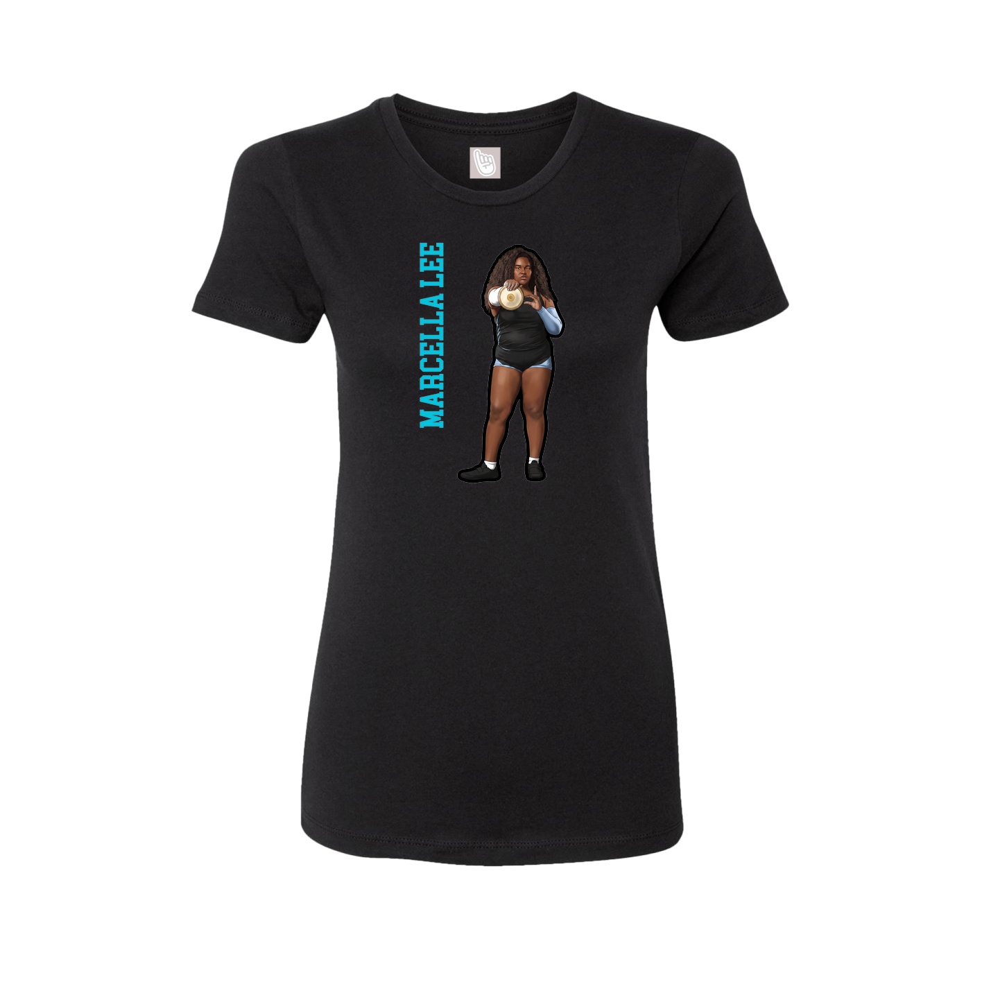Fitted Women's Tee — Name Vertical in Black
