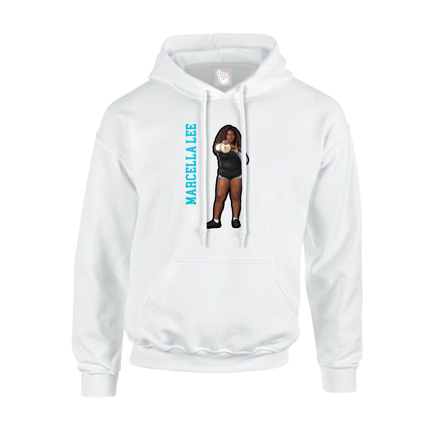 Hoodie — Name Vertical in White